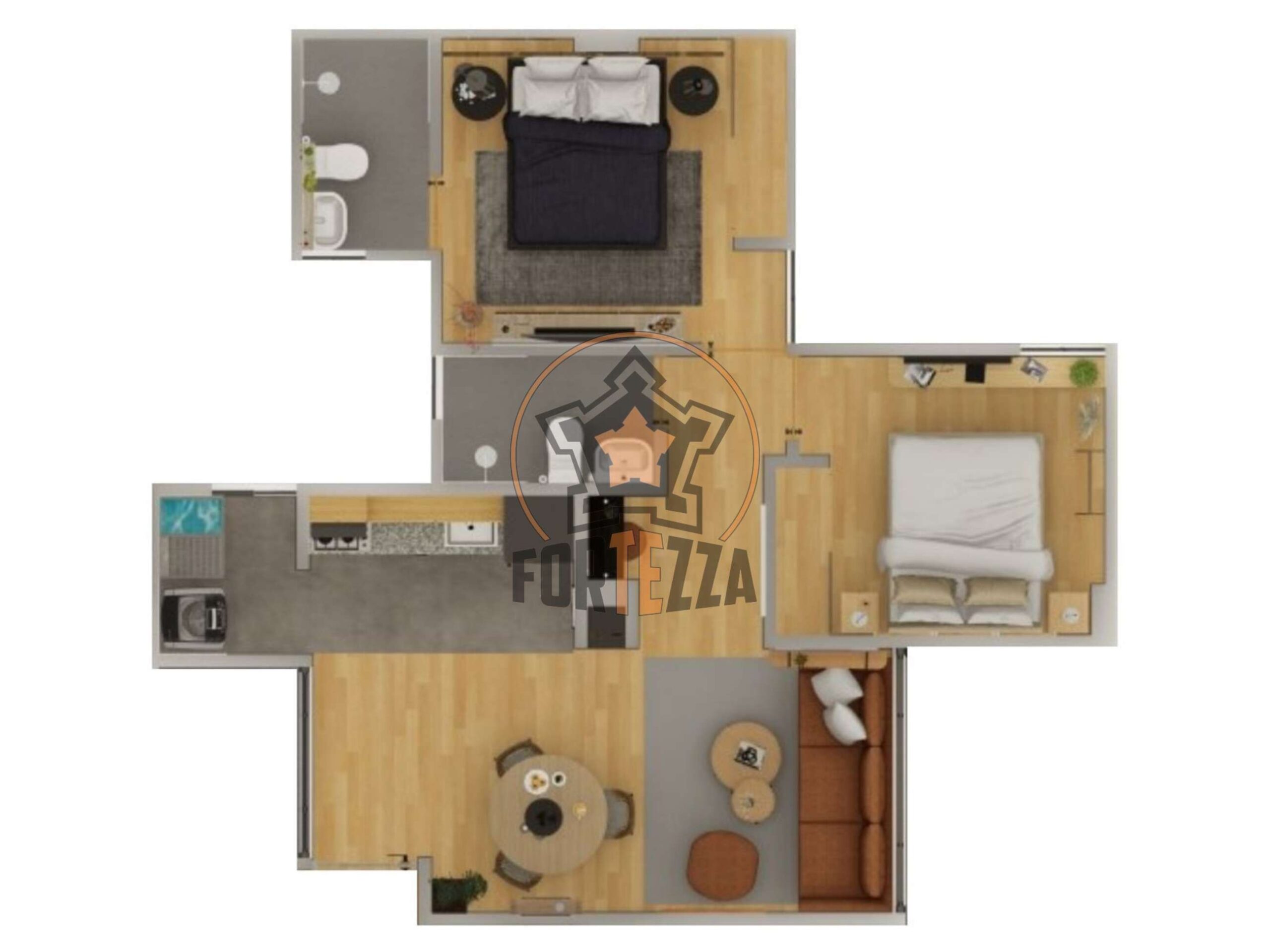 Proyecto nuevo para el año 2026 de apartamentos con diseño industrializado.